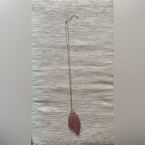 Noonday Long Tassel Pendant Necklace Gold And Pink